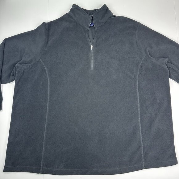 Lands' End Women Black Athletic Quarter Zip Fleece Activewear Top 2XL/20-22W/C54 - Picture 5 of 16